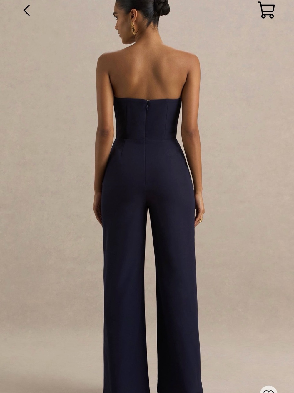 Club L London Dainty Navy Strapless Wide Leg Jumpsuit NWT Size 6 - Picture 11 of 12